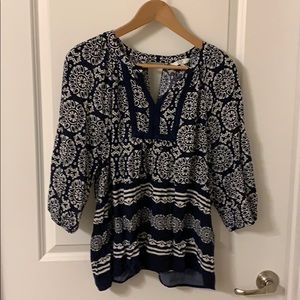 Crown and ivy blouse in dark blue